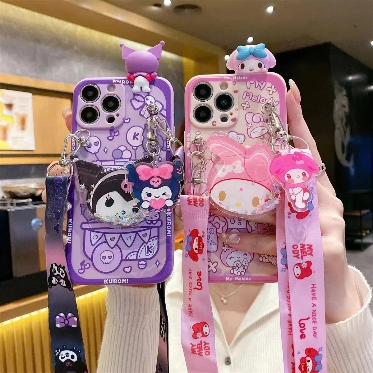 【2個買うと1個無料】サンリオ新作 クロミ iphone14ケース可愛いマイメロ iPhone11/xsケース リストバンドストラップシナモンロール iphone13/Iphone15ケース