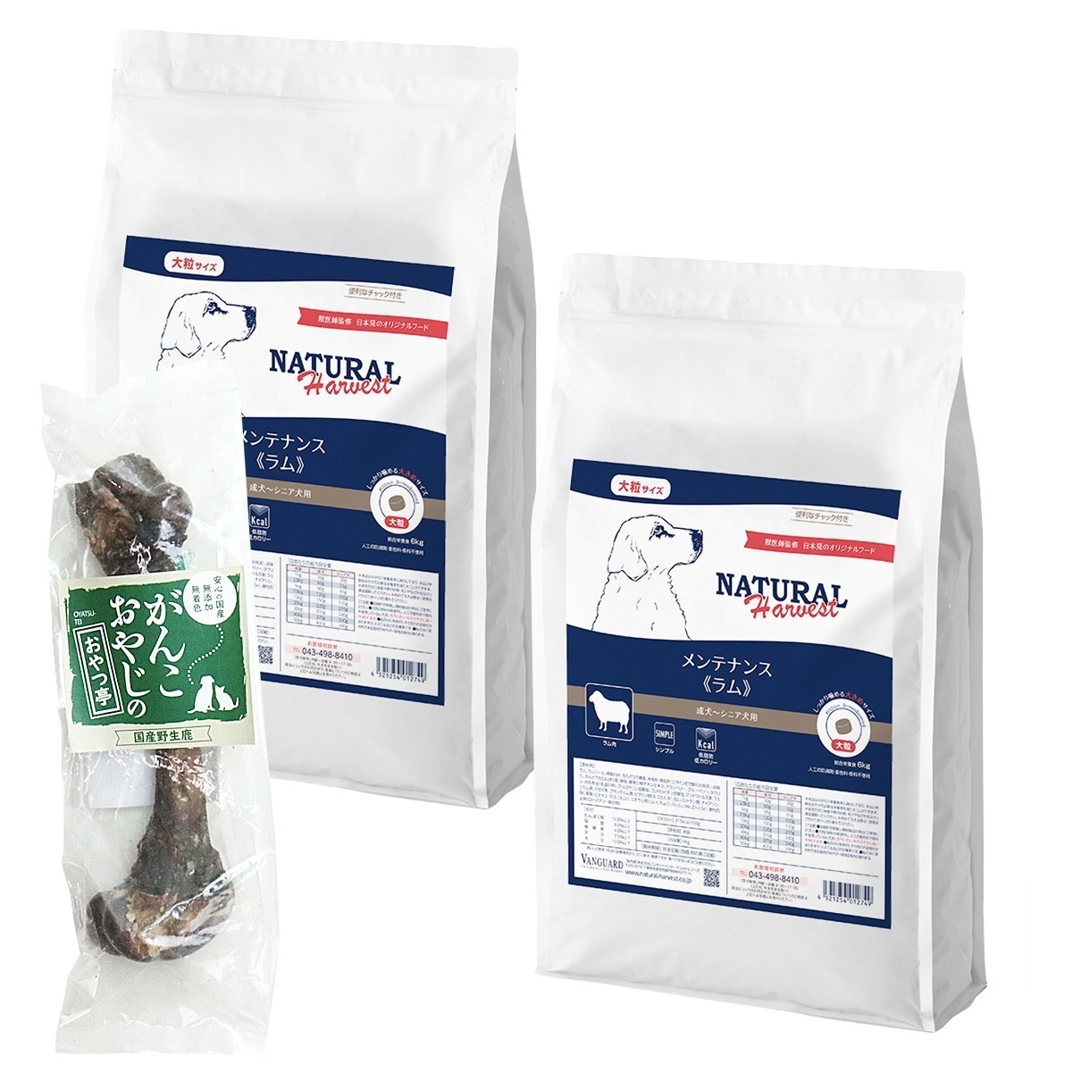 メンテナンス ラム (大粒) 6kg×2袋【国産鹿レッグボーン 1本Mサイズ付き】