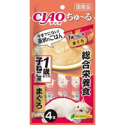 【48個セット】いなばペットフード CIAOちゅ～る総合栄養食1歳までの子ねこ用まぐろ14g×4本