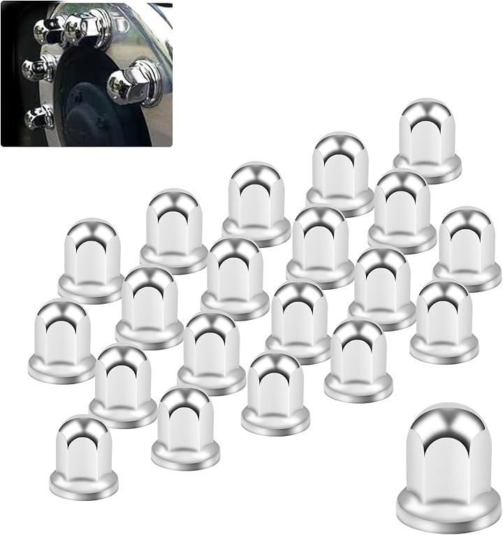 ナット キャップ カバー ISO トラック用 33mm 高さ51mm ホイールナットカバー ステンレス鏡磨き 丸型 JET トラック用品 大型低床車 デコトラ (シルバー-ISO-21)