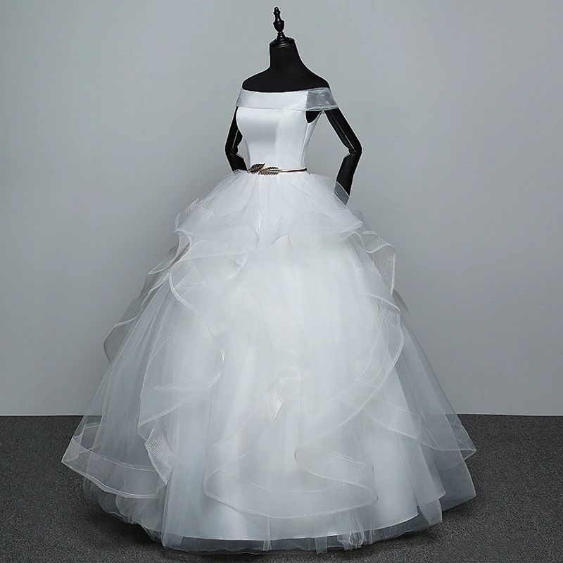 メインウェディングドレス2025花嫁ワンショルダースレンダーフロアシンプルリトルガールライト夏のお出かけドレス