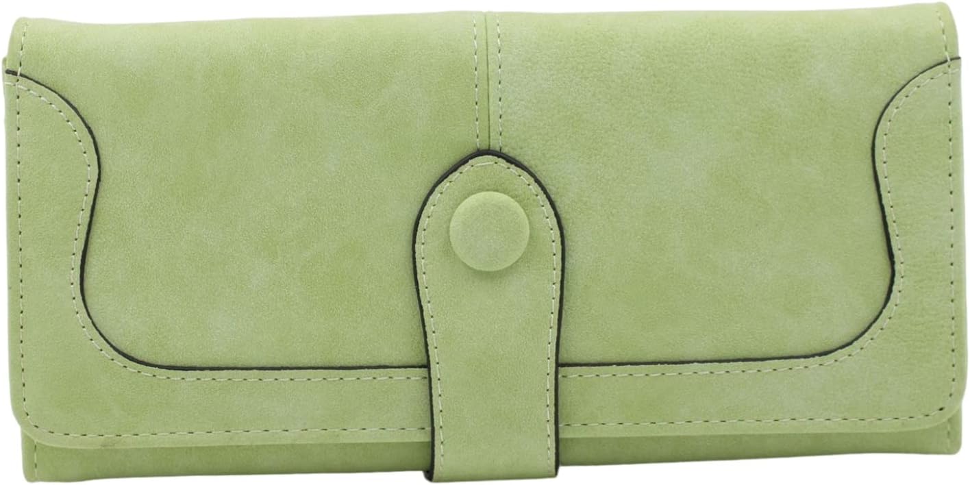 【20%OFFクーポン】無地 長財布 レディース 大人 2つ折り 大きい ボタン ファスナー 軽量 財布 大容量 スマホ入れ可 カード入れ 小銭入れ 多機能 取り出しやすい マチ付き スキミング防止