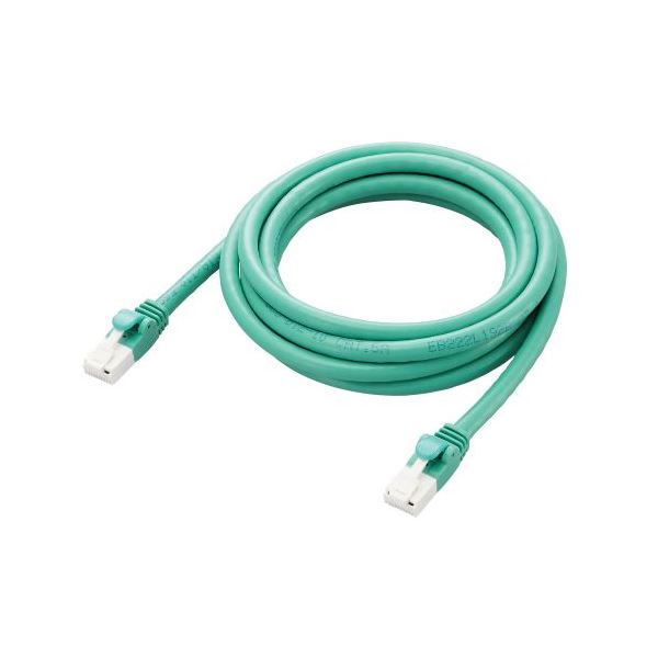 (3セット) エレコム LANケーブル CAT6A 2m 高速 10Gbps ストレート 爪折れ防止 グリーン LD-GPAT/GN2/RSX3LANケーブル