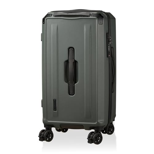 [シフレ] スーツケースの常識が変わる！便利機能を丸ごと搭載 欲しい機能全部搭載！ポリカ100% ジッパースーツケース 3.5kg マットオリーブ