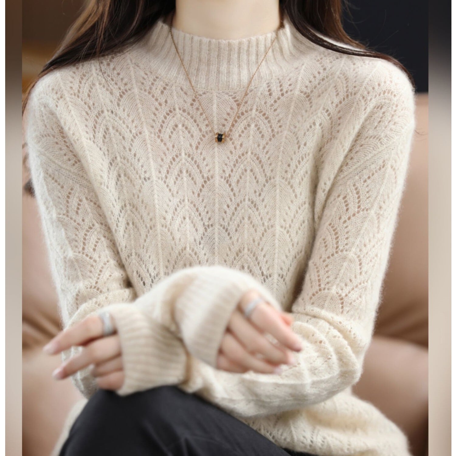 トップス セーター 長袖 細身 ニット かわいい 可愛い きれいめ シンプル カジュアル 上品 おしゃれ お洒落 女子 こなれ感 キュート ガーリー 存在感 抜け感 無地 レディース