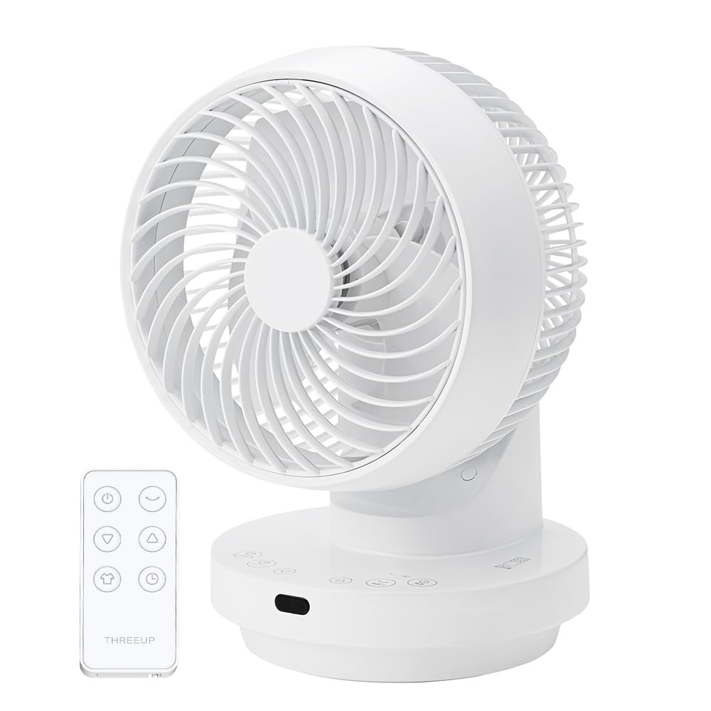 スリーアップ 18畳 分解して洗える 多機能 衣類乾燥モード 上下左右 自動首振り 360 リモコン付 DCモーター 3Dスイング ターボ サーキュレーター ホワイト CF-AZ0693WH