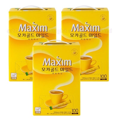 【モカゴールド マイルド コーヒーミックス 12g x 100本入 3セット】韓国インスタントコーヒー スティック/韓国コーヒー NEW/韓国食品