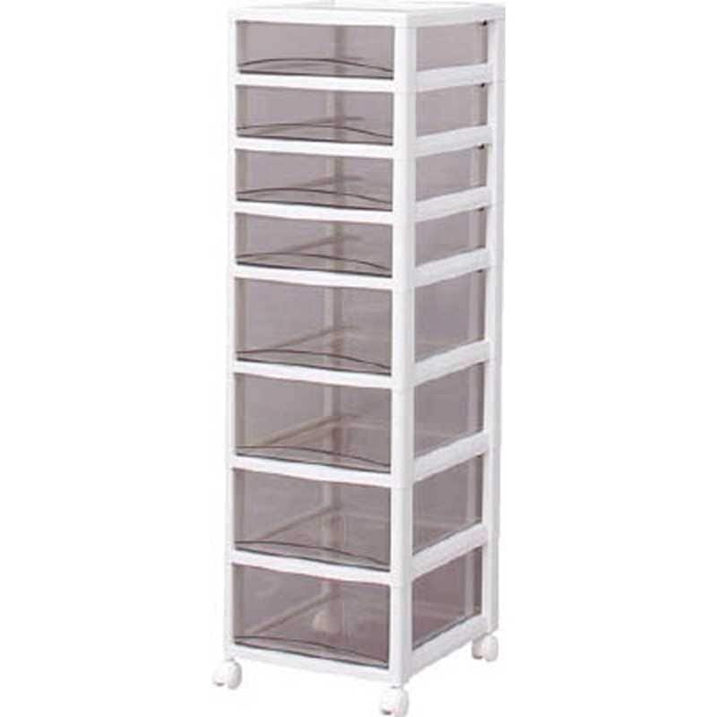 アイリスオーヤマ　IRIS OHYAMA　IRIS スーパークリアチェスト ホワイト/クリアブラウン 浅4段深4段タイプ　SCE-440-BR