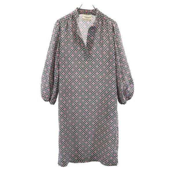 イタリア製 総柄 長袖 ワンピース ブラック系 レディース 13,187円