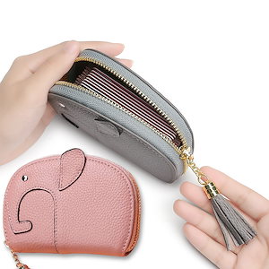当日発送 ファッション財布カードケース象の形超軽い-薄い財布小銭入れあり-ミニ財布牛革コンパクト大容量