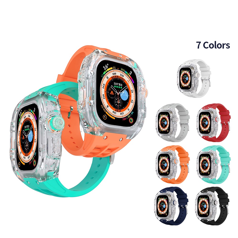 アップルウォッチ バンド Apple Watch ultra 対応バンド 49mm スポーツバンド 高通気性 伸縮バンド サイズ調整可能 男女兼用 全面保護 耐衝撃 おしゃれ