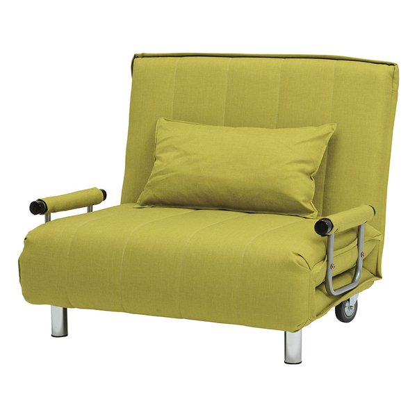 ソファベッド グリーン/クッション付き 幅101cm キャスター付き グラーテGR