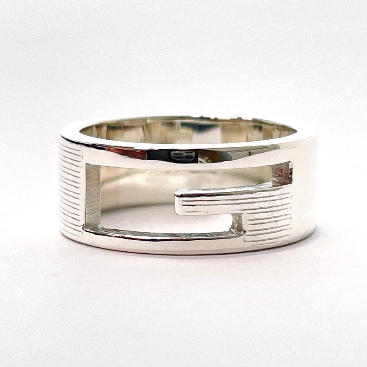 ブランデッド カットアウトG リング指輪 シルバー シルバー925 12号 ユニセックス