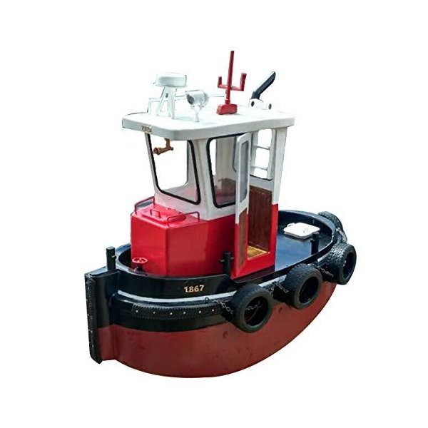 ChaRLes 1:18 Mini DIY Tugboat Rescue Simulation RC Boat Model Parts Wooden Ship Boat Lighting Gift 並