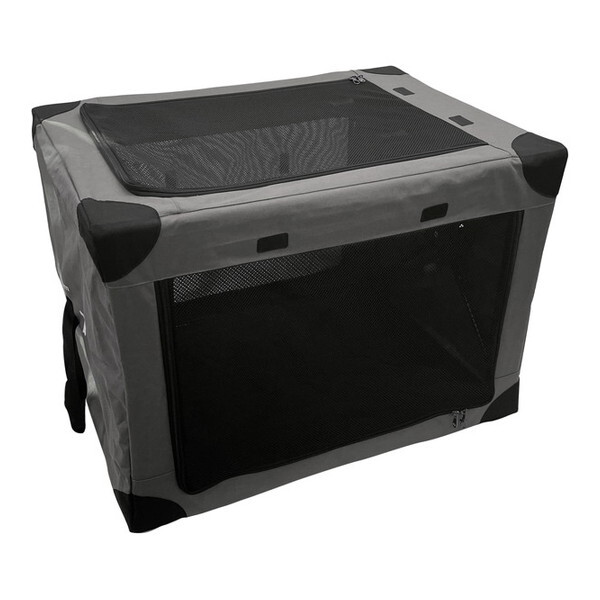 シンセーインターナショナル ダイヤル式コンパクトクレート ワンタッチだわんっ L グレー