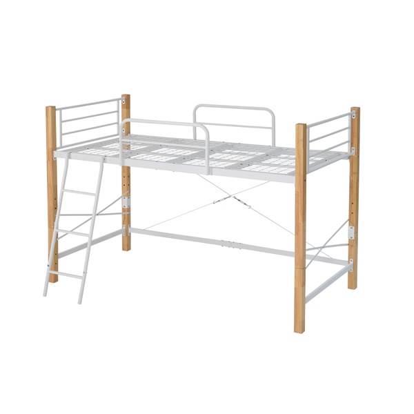 ロフトベッド ロータイプ シングルベッド IRI-1042SET-WHNA ホワイト×ナチュラル