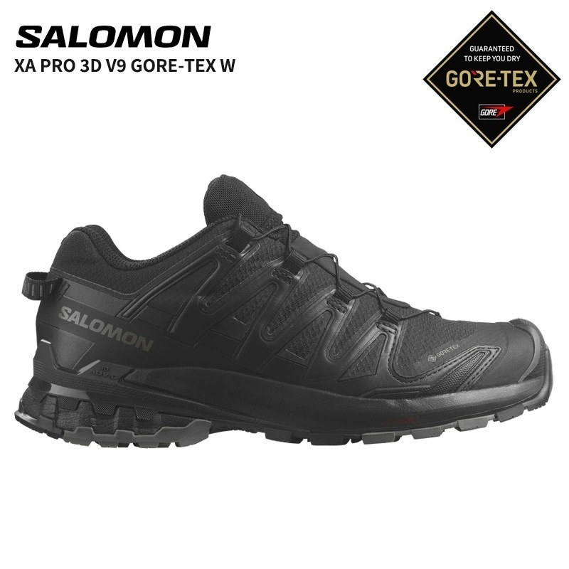 サロモン レディース スニーカー SALOMON XA PRO 3D V9 GORE-TEX Black Phantom Pewter 女性 トレイルランニングシューズ ウィメンズ
