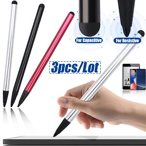 容量性と本革のタッチスタイラス鉛筆スマートフォンAndroidiPhoneiPadSamsung3個1個用の描画タブレットペン