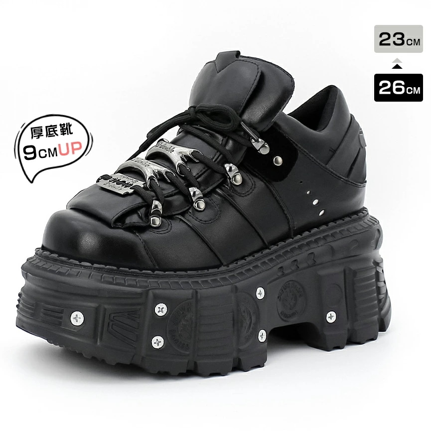 厚底靴 厚底ブーツ 秋冬 ショート レディース ヒール高9cm 歩きやすい 身長アップ 疲れにくい ショートブーツ ハイヒール ブーツ 美脚 ヴィジュアル系 ビジュアル系 シック パンク 原宿系 ロン