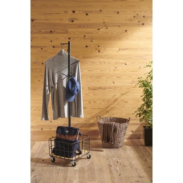 ハンガーラック 洋服掛け おしゃれ ポールハンガー バスケット キャスター付き レトロ 衣類収納 スラックスハンガー 頑丈 スリム ワードローブ 幅380mm