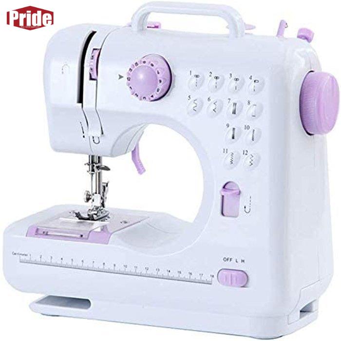 【早い者勝ちタイムセール】電動ミシンコンパクト小型ミシン家庭用ミシン初心者12種類の縫い目フットコントローラーLED手元ランプ付きACアダプタと単三電池