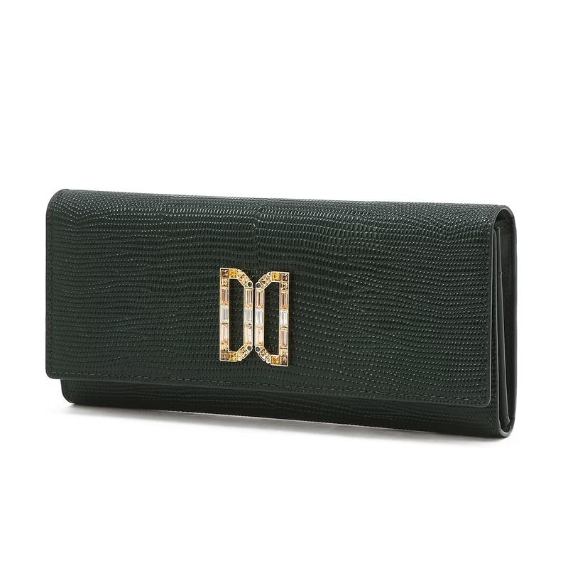 DCWA5F284E2 [25FW][プレミアム][ALEXA] アレクサ グリーン 高級クリスタル DD装飾 長財布 28,837円