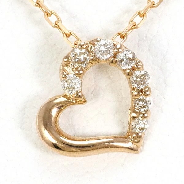 K18 18金 PG K14PG ネックレス ダイヤ 0.05 【中古】