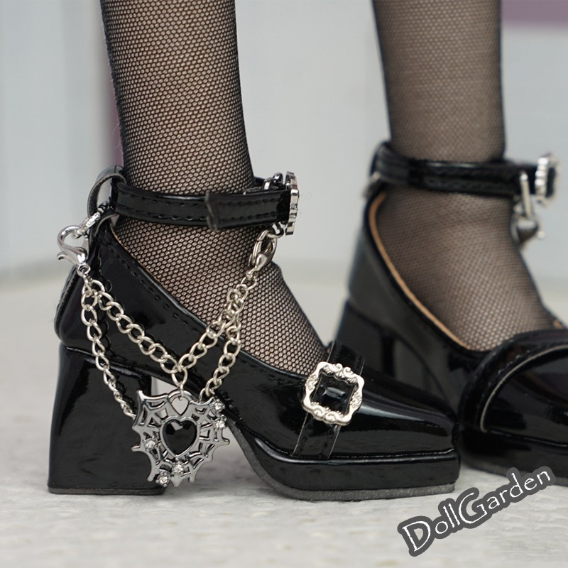 BJD doll 靴 1/4 ドール シューズ 人形靴 ハイヒール チェーン付き 黒色 白色 ピンク レッド ドール靴 MSD/MDD/kumakoサイズ球体関節人形用