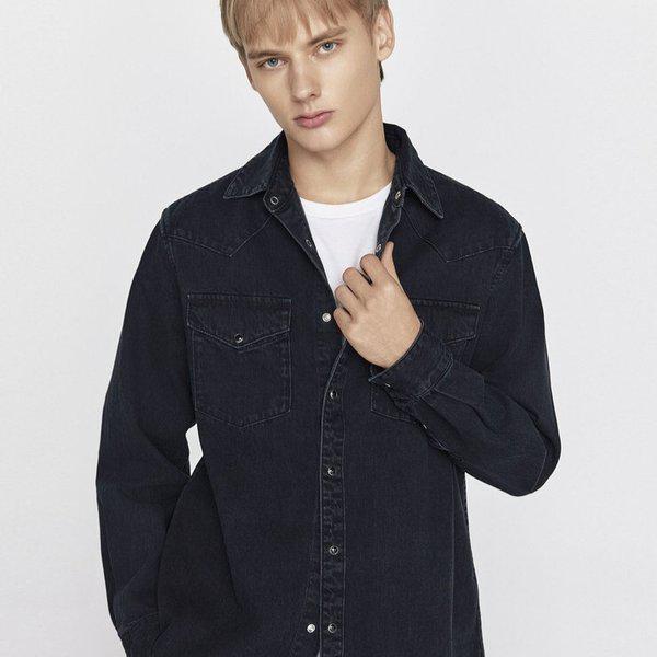 デニムシャツ メンズ 秋 レギュラーフィット ウェスタン ブルージャケット 590504_s