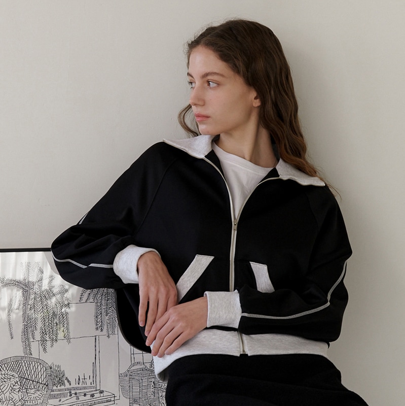 YUPP COLOR ZIP-UP_BLACK