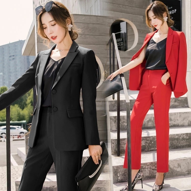 スーツ レディース ブラック フォーマル パンツスーツ 通勤 OL オフィススーツ 2点セット スーツ 大きいサイズ 30代 40代 赤 黒 リクルートスーツ 就職活動 面接 春 夏 秋 S M L
