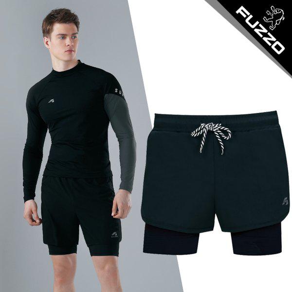 水泳ハーフパンツレギンス S35-7 ブラック_新