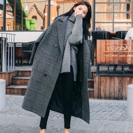 レディース コート 上着 チェックコート ロングコート ロング 長袖 襟付き ストレート オーバーサイズ ボタン カジュアル こなれ感 ラフ クール 主役級 存在感 都会的 チェック 格子柄 秋 冬