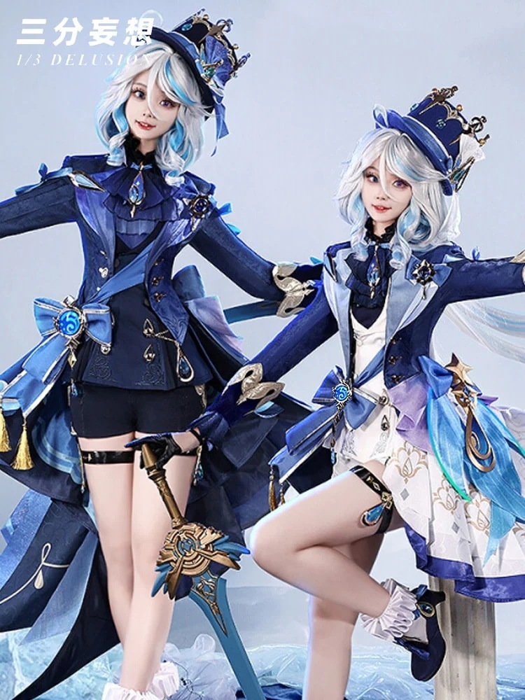【三分妄想13Delusion】原神 Genshin 白Ver フリーナFurina フォカロルスFocalors コスプレ衣装ウィッグ靴 コスチューム147