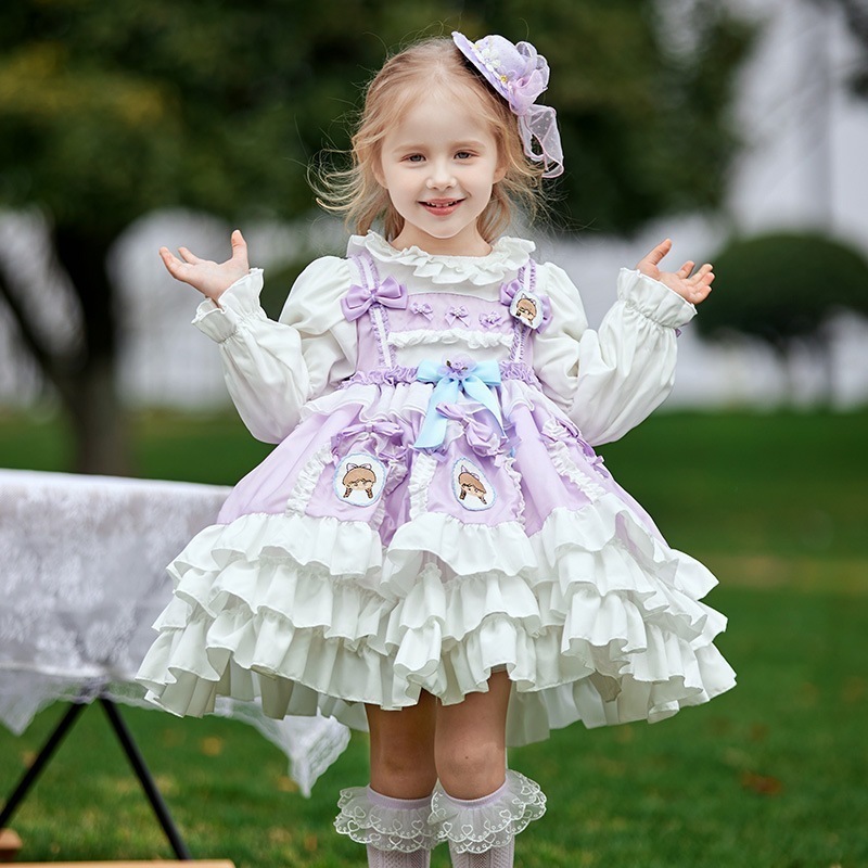 バブルスリーブプリンセスフリルドレス 誕生日パーティードレス 子供用 ロリータ ハロウィン クリスマス 5,389円