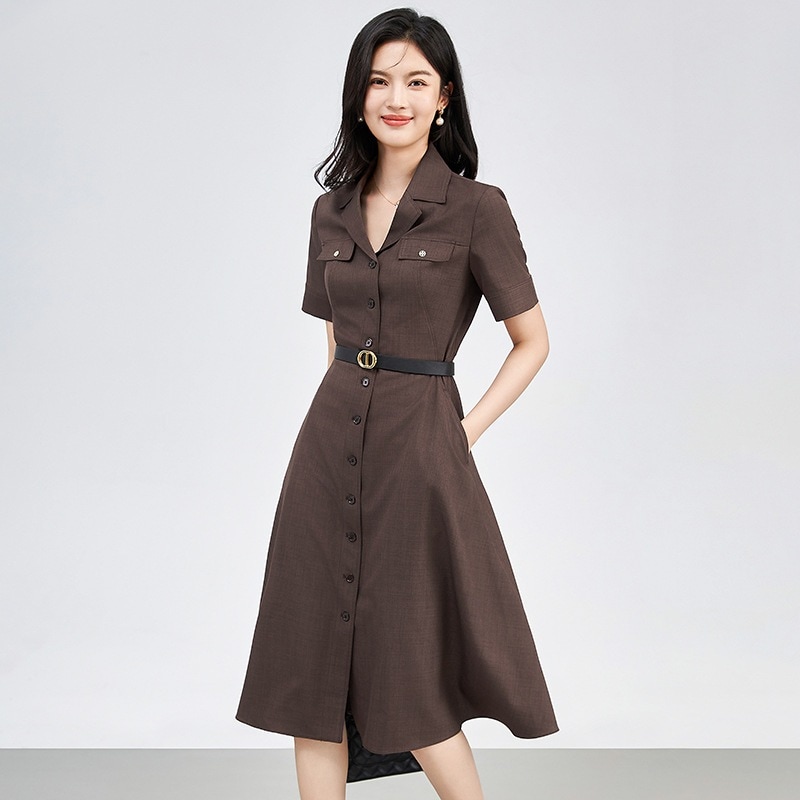 2423104-フランスの通勤ファッション品質女性らしさライトラグジュアリー万能スーツドレス婦人服