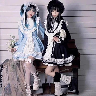 二次元 ロリータナースシスター服ゴシックシスター風OPスカートメイド服 コスチューム