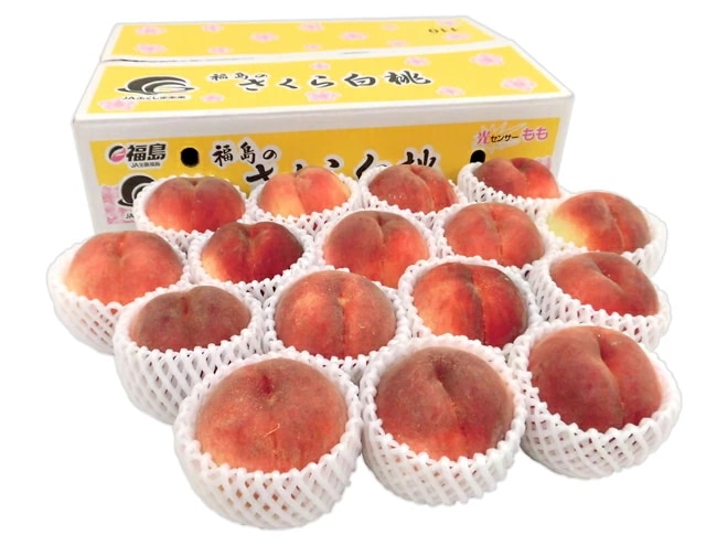 福島県産 =さくら白桃= 特選品 13-18玉前後 約5kg 産地箱 糖度15度以上 予約 9月以降