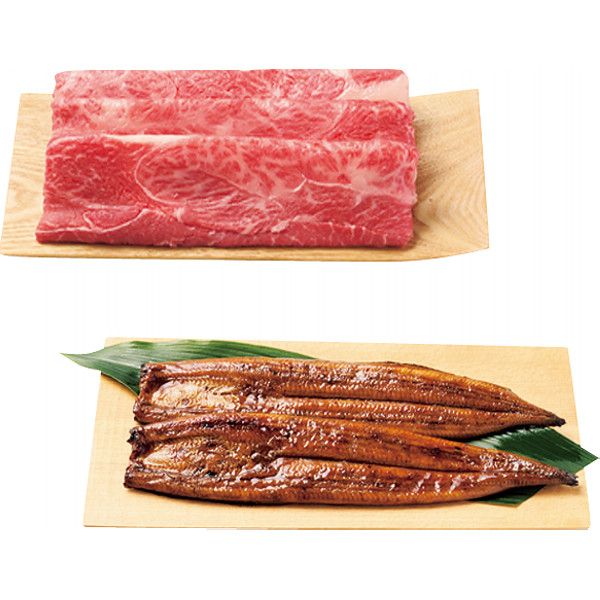 神戸ビーフ（モモすき焼き肉）&鹿児島県産うなぎ蒲焼