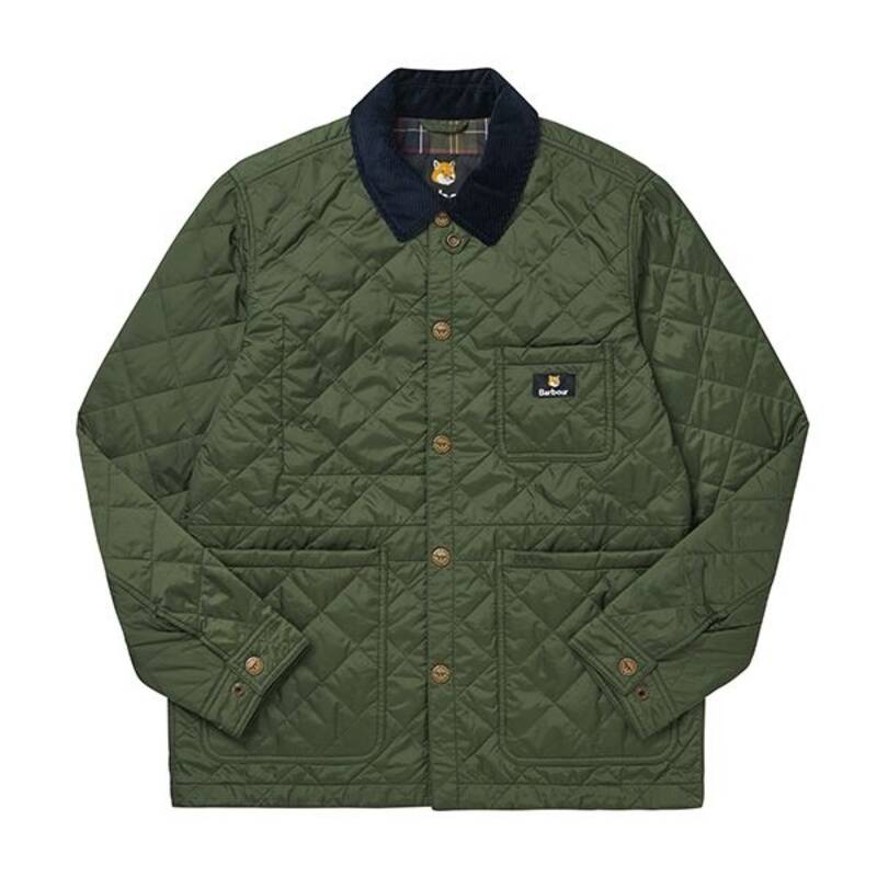 BARBOUR MQU1735 MQU GN73 バーバーxメゾン・キツネ フォックスヘッド・ダイヤモンドキルティング メンズジャケット