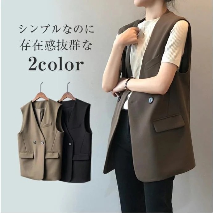 ジレ ベスト レディース ジレベスト 秋 春夏 アウター ジャケット ノースリーブ 羽織り ジレンチ カジュアル ロングベスト 着回し 大きいサイズ コーデ