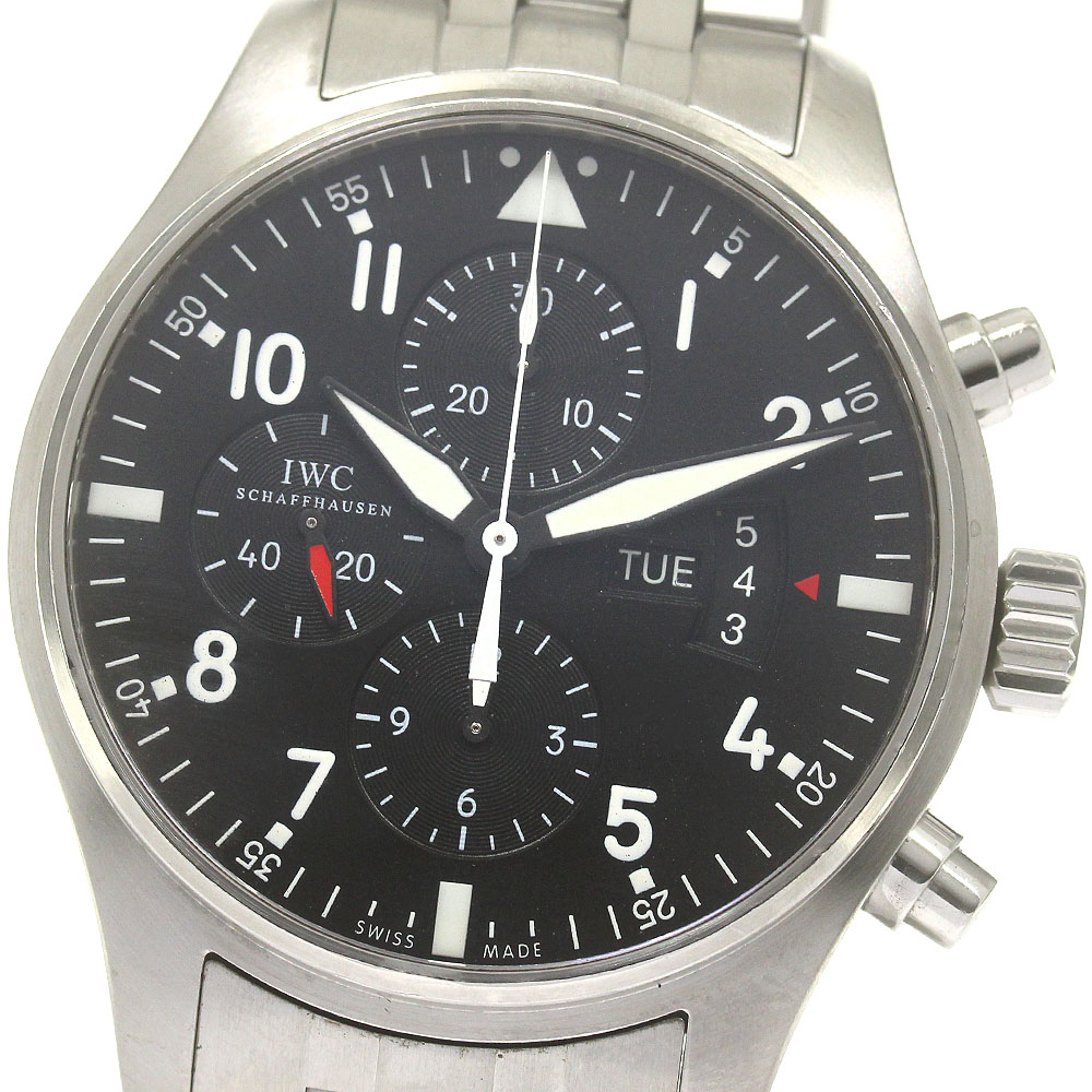 IWC SCHAFFHAUSEN IW377704 パイロットウォッチ クロノグラフ 自動巻き メンズ _816202【中古】
