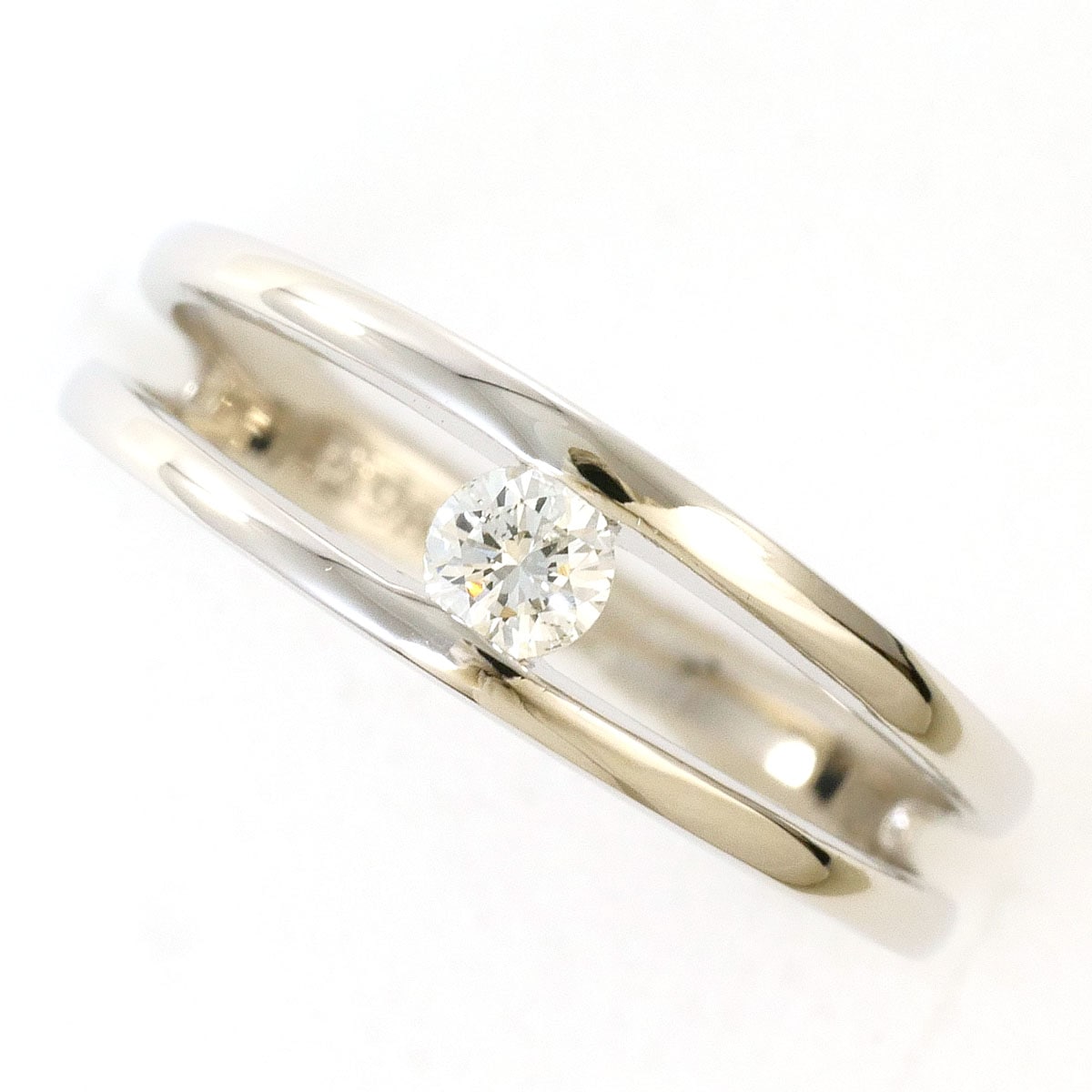 PT900 プラチナ リング・指輪 12号 ダイヤモンド 0.14 ct 総重量約3.5g 中古