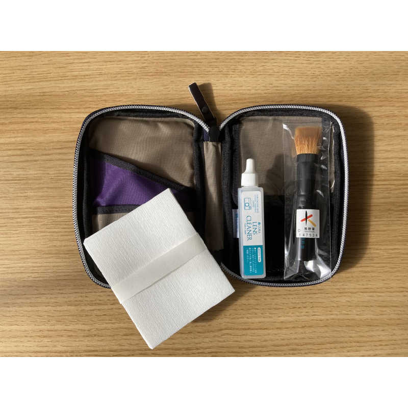 CURA　デニム刺子風クリーニングポーチセット パープル　CFCD-100PPL