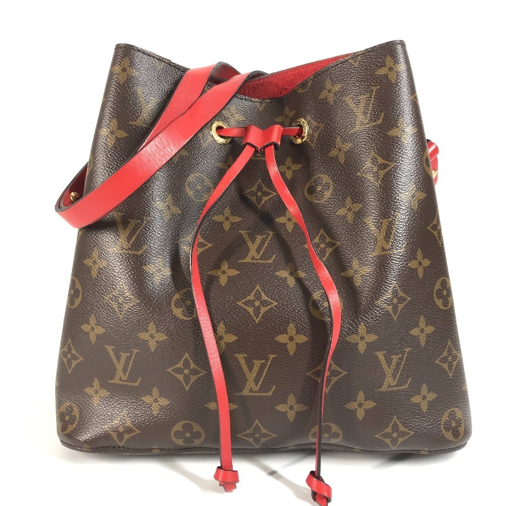 ショルダーバッグ M44021 ネオノエMM モノグラム 巾着 カバン 肩掛け モノグラムキャンバス コクリコ レッド