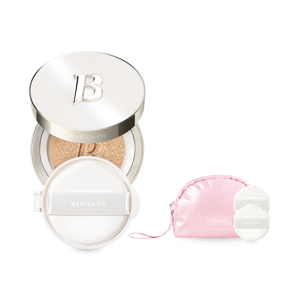 【バニラコ】カバリシャスアルティメットホワイトビーガンクッション本品14G+詰め替え14G SET（SPF38 PA++）（贈呈：ピンク半月ポーチ＋専用パフ2P）