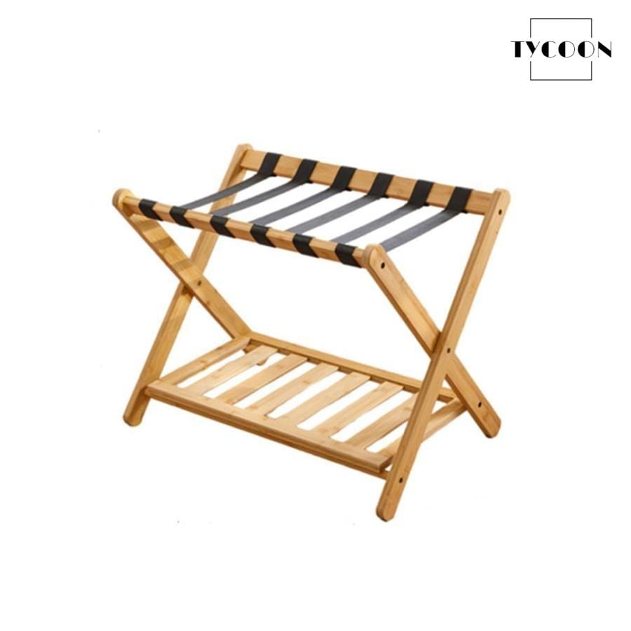 バゲージラック 荷物置き 靴棚付きブラックラゲッジラック頑丈な折りたたみ式スーツケースラゲッジスタンドスーツケースシューズラック家庭用ゲストルームオ