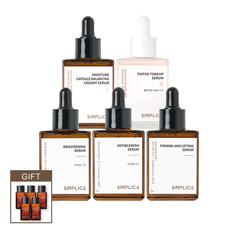 [数量限定] セラム＆化粧下地 30ml x 5種セット + クレンジング 20ml x 5個付き 韓国 注目 ヴィーガン コスメ 低刺激 化粧水 美容液 トーンアップクリーム