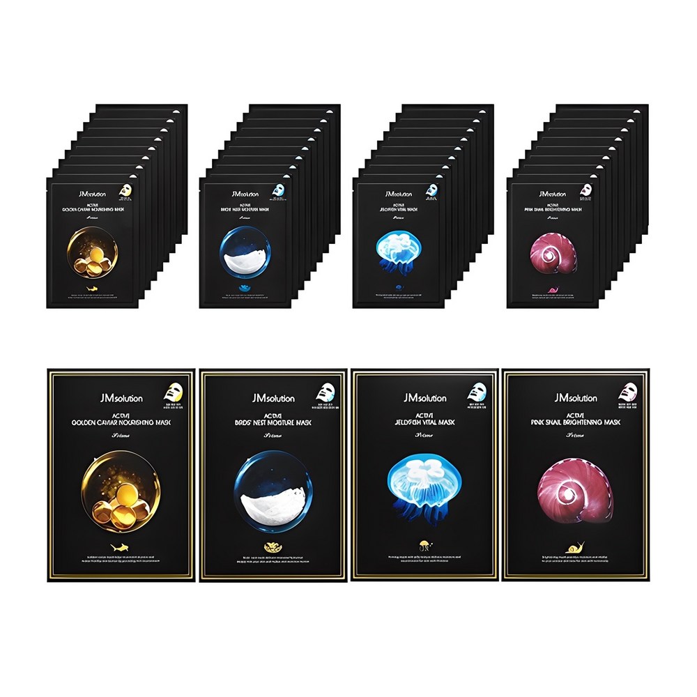 大容量アクティブソリューションマスクパック4種類×10pセット40枚1セット[栄養 水分 弾力 透明]