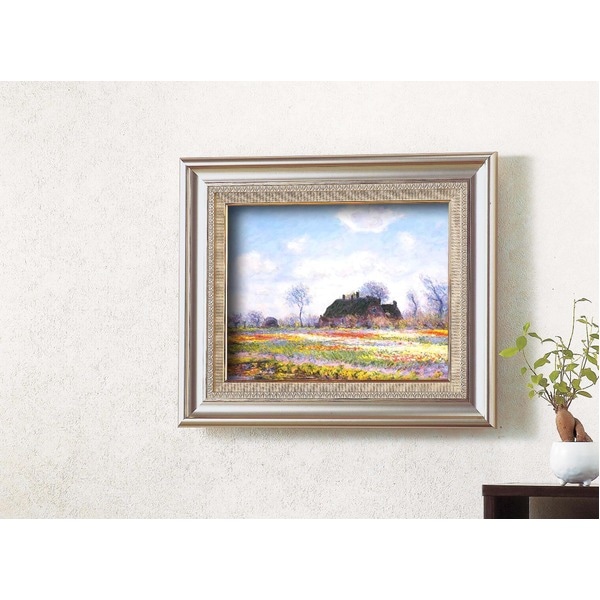 名画額縁 フレームセット F6AS モネ 「花畑」 477×571×59mm 壁掛けひも付き